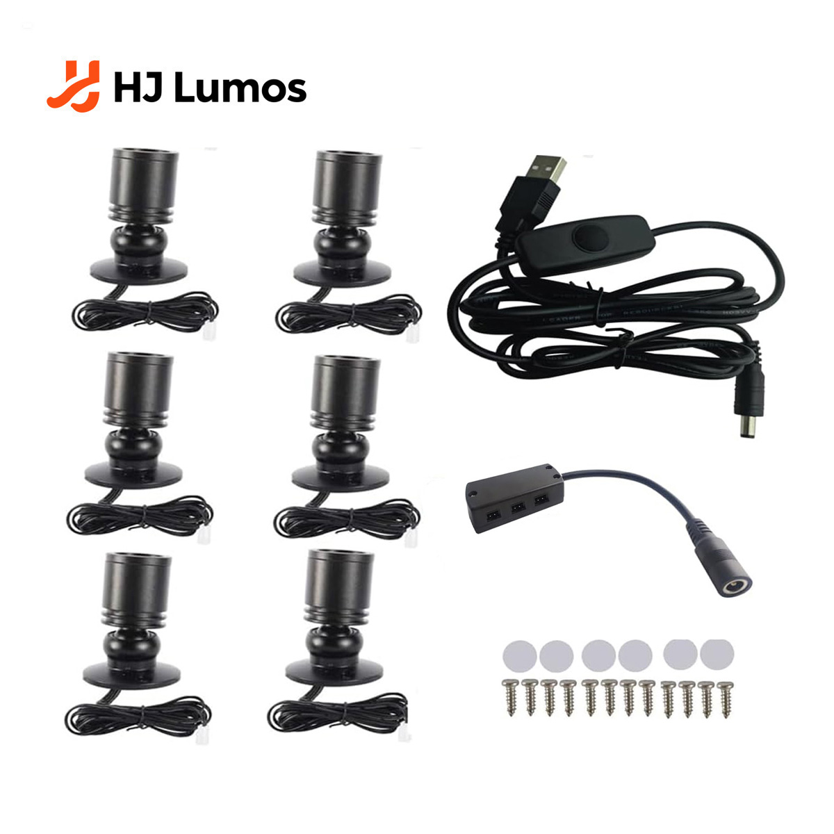 Model Kit Display Case - 1-to-6 Dimmable LED Spotlights USB Mini