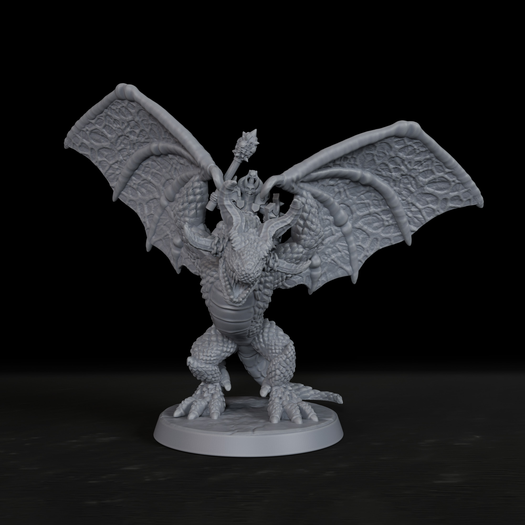 Model Kit Fantasy - RPG Knight on Wyvern Miniature Set
