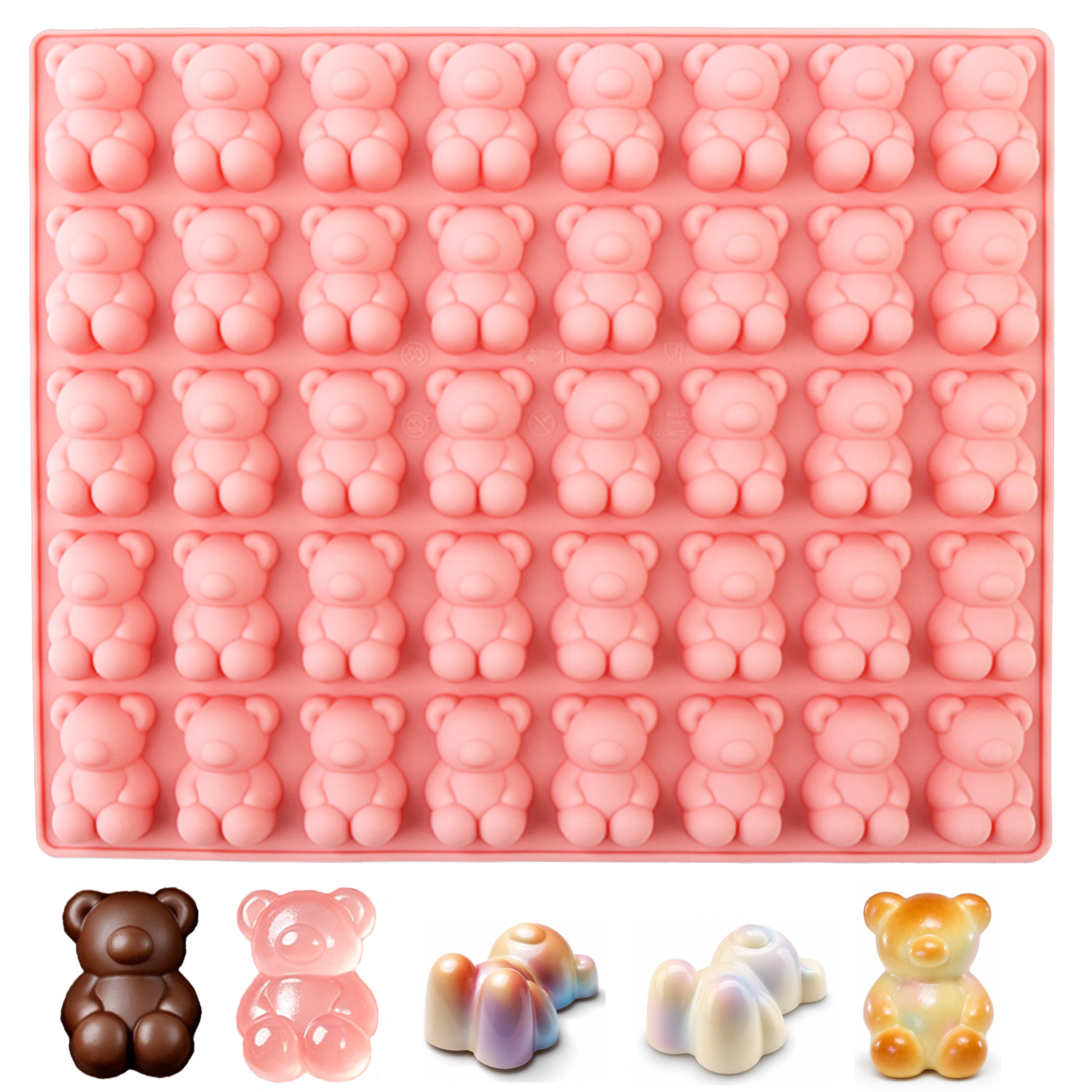 Model Kitchen Set - 40-Cavity Bear-Shaped Silicone Mold 3D Cartoon