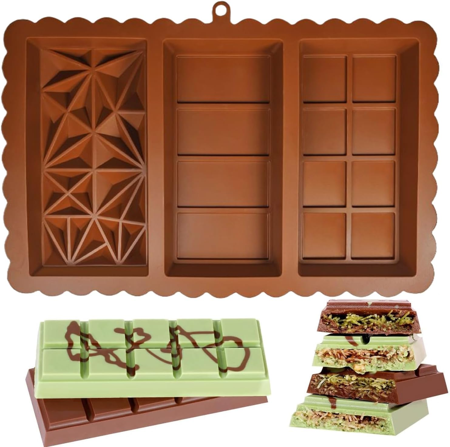Model Kitchen Set - Silicone Chocolate Bar Molds, Rectangular Non-Stick