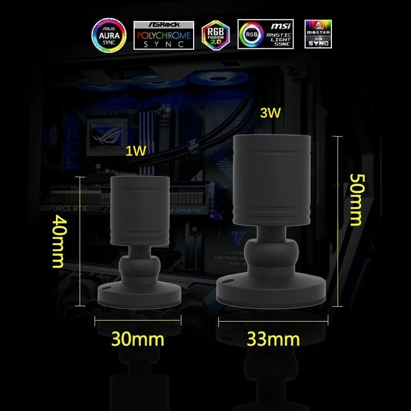 QITU 1W 3W ARGB 5V 3Pin Header - огляд і ціна Model Kit Display Case