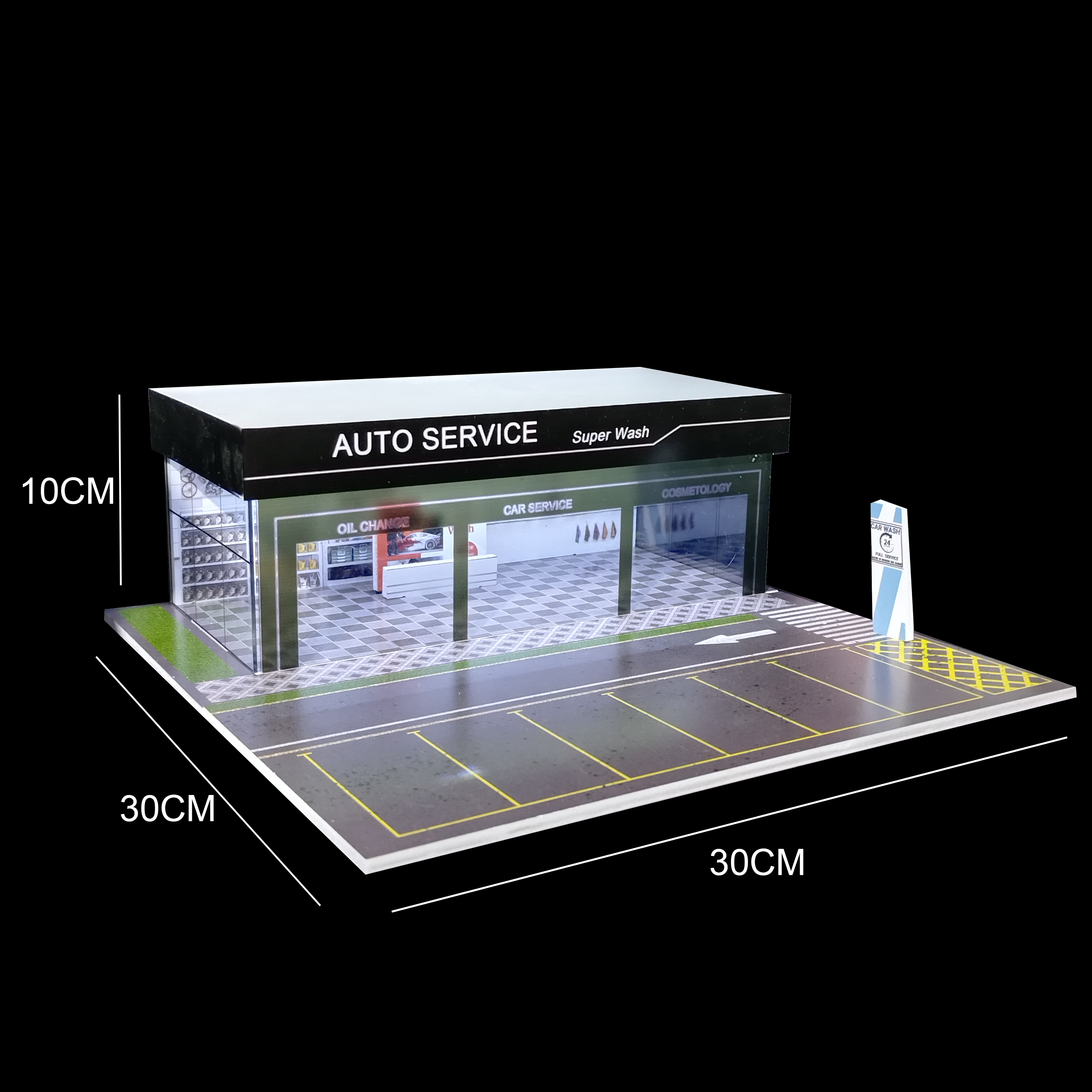 1/64 Scale LED Car Garage Dior - огляд і ціна Model Kit Display Case