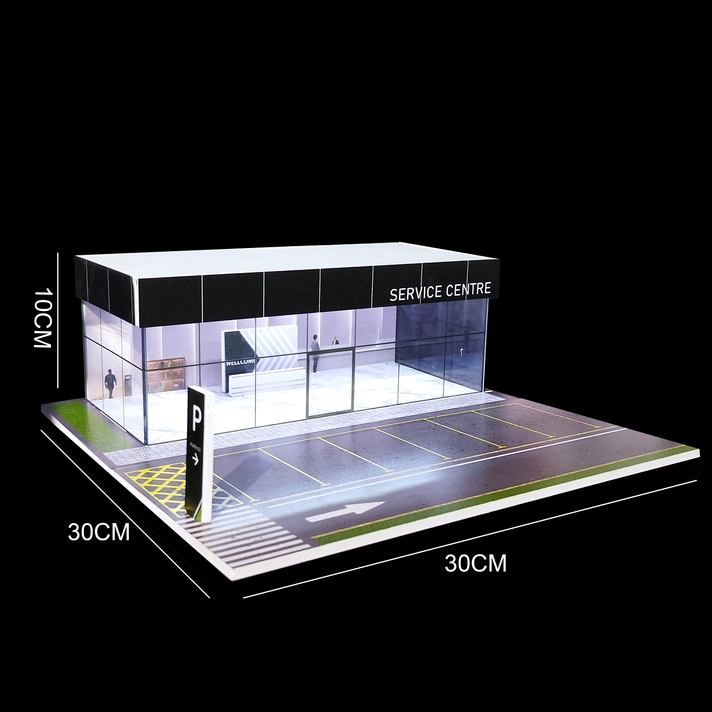 1/64 Scale LED Car Garage Dior - огляд і ціна Model Kit Display Case