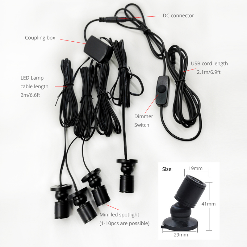 A Group of 4 Pcs LED Spots Lig - огляд і ціна Model Kit Display Case