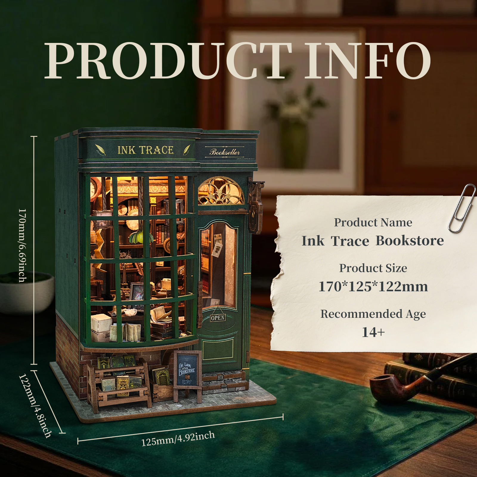 DIY 3D Wooden Ink Trace Bookst - огляд і ціна Model Kit Glue