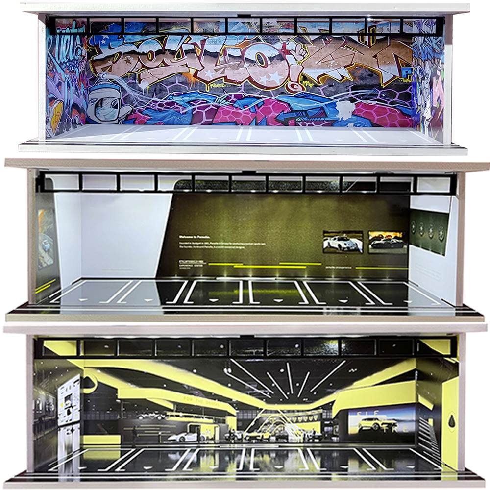 1:64 Scale DIY Garage Diorama  - огляд і ціна Model Kit Display Case