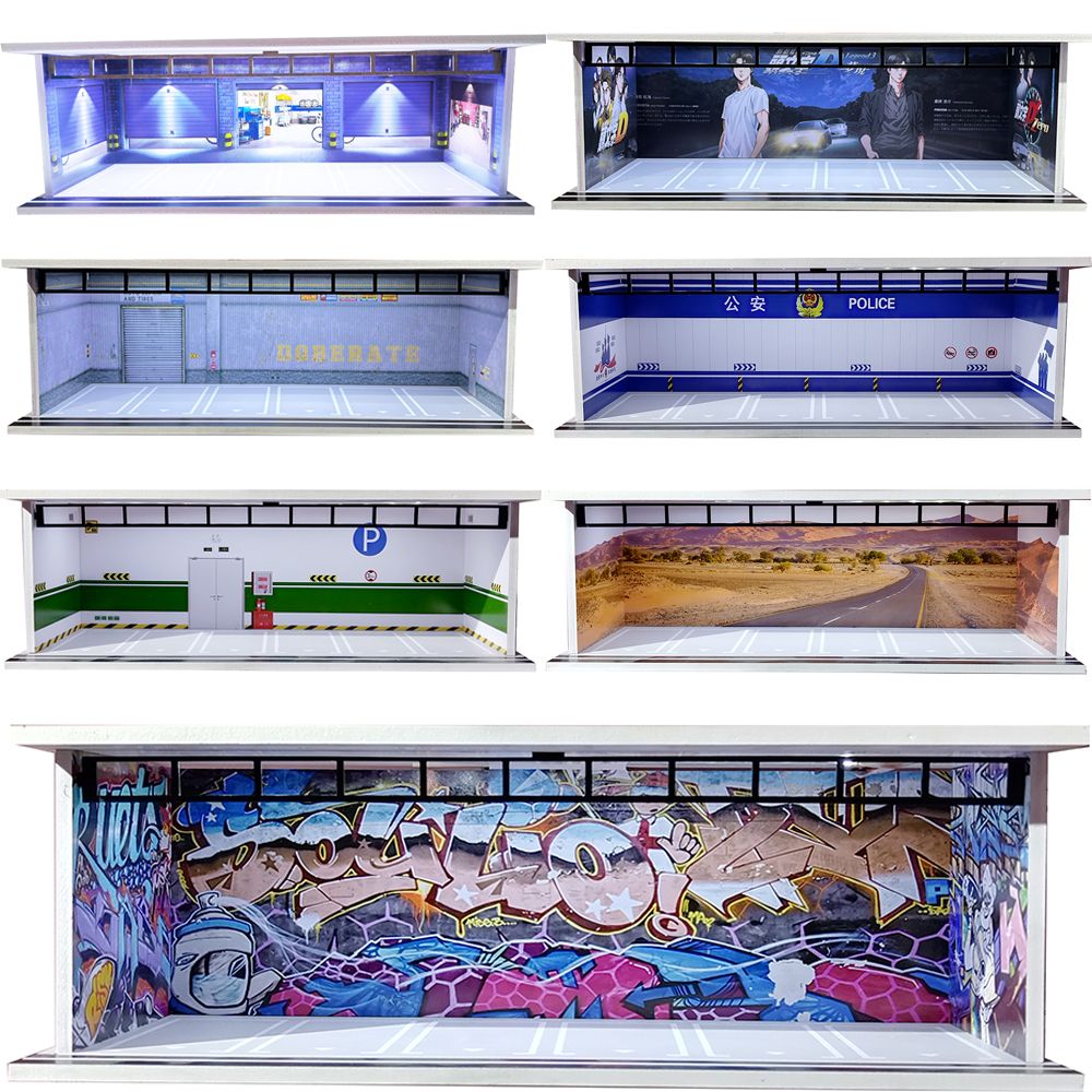 1:64 Scale DIY Garage Diorama  - огляд і ціна Model Kit Display Case