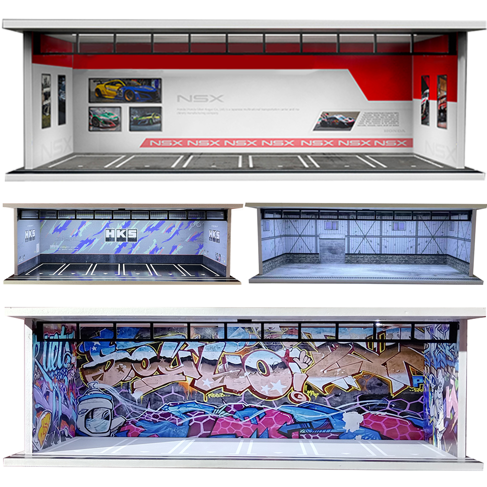 1:64 Scale DIY Garage Diorama  - огляд і ціна Model Kit Display Case