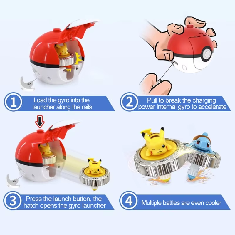 5pcs Pokemon Rotating Top Toy  - огляд і ціна Model Kit Eevee