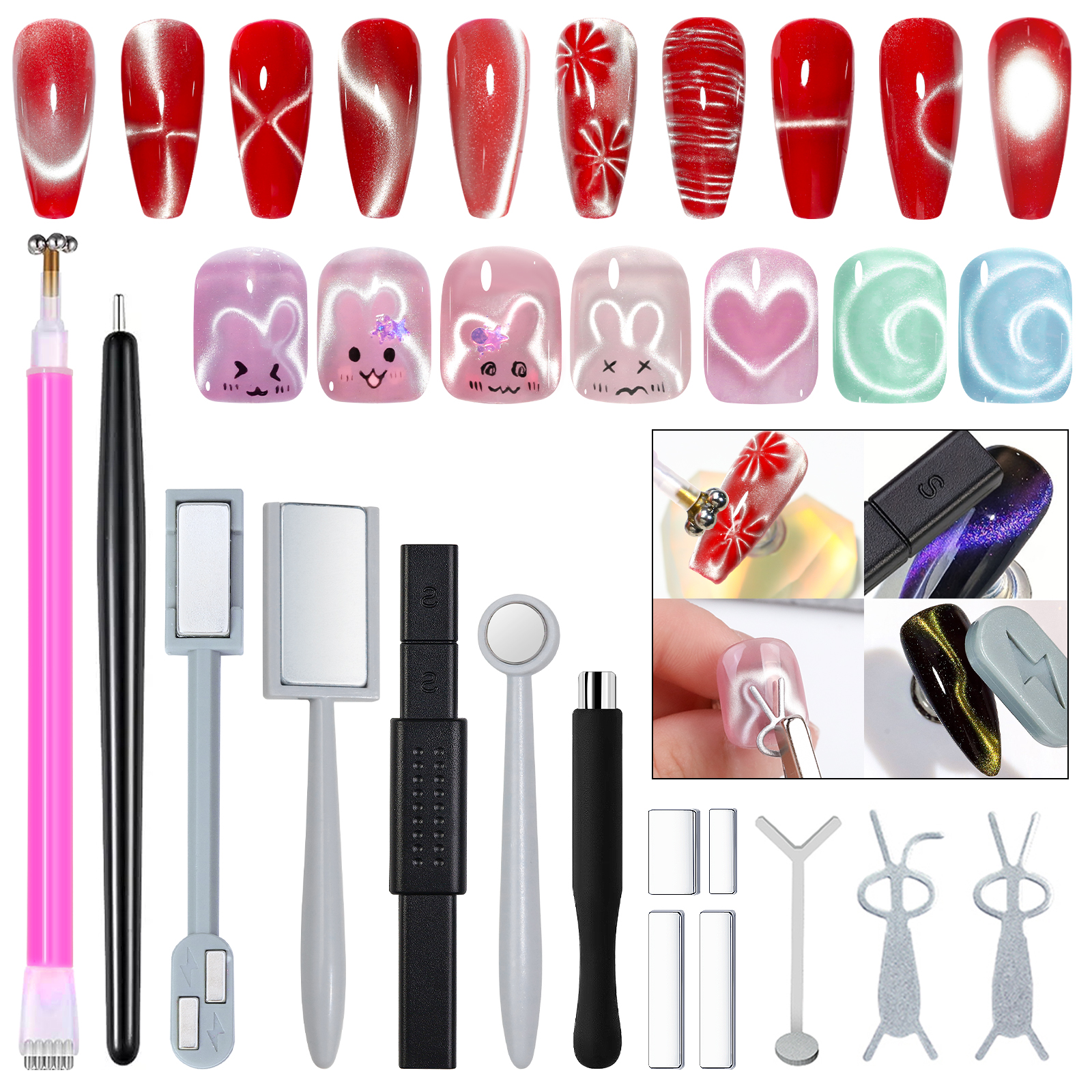 14pcs Cat Eye Nail Magnet Set  - огляд і ціна Sanding Stick Set